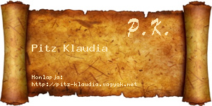 Pitz Klaudia névjegykártya